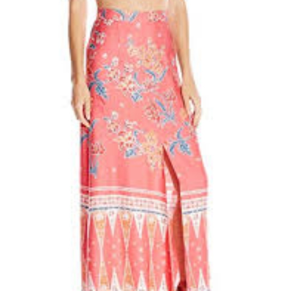 NWT mink pink maxi skirt with slit